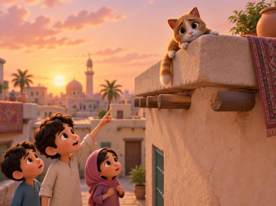 The cat on the roof